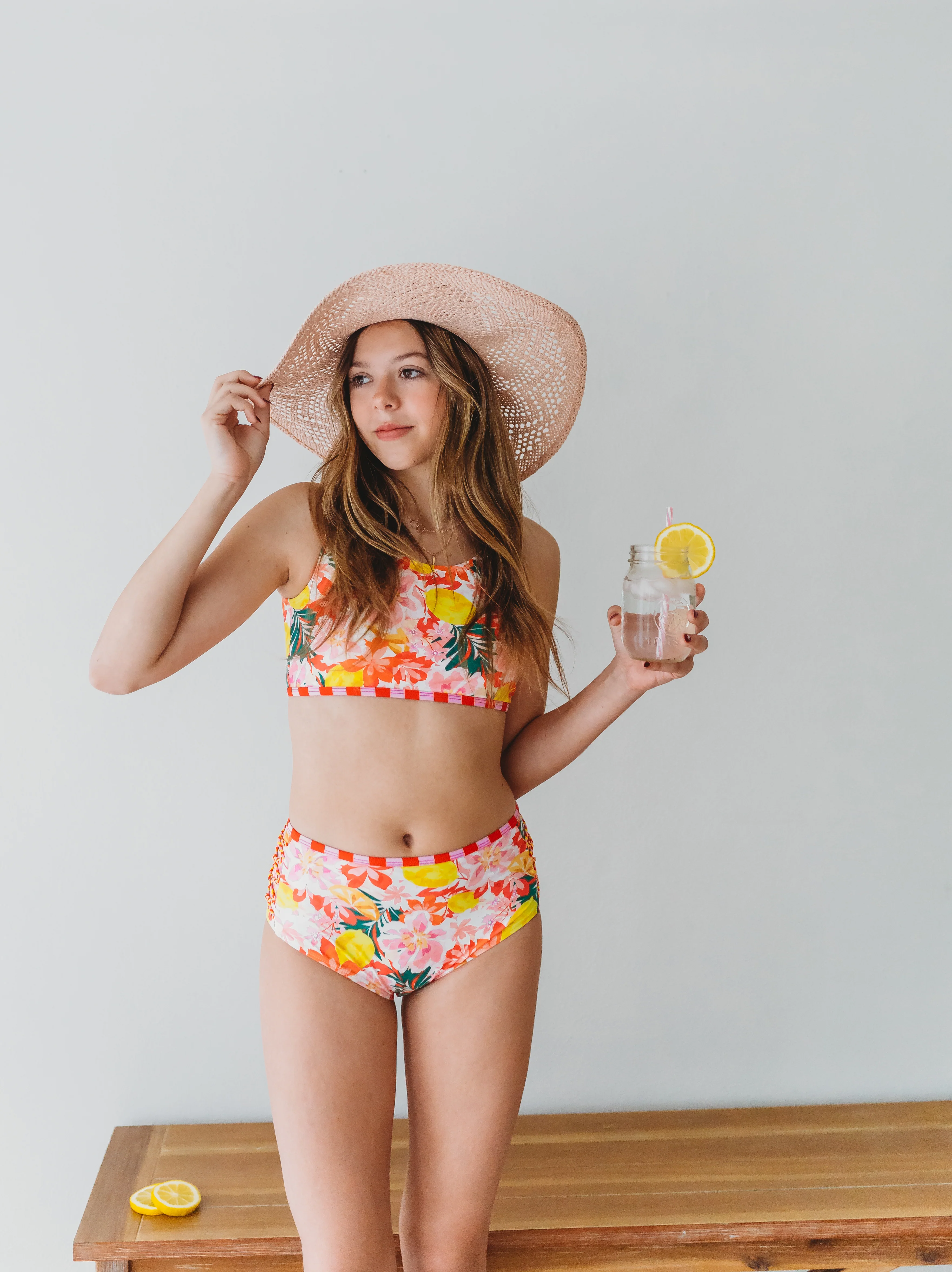 Two Piece Swimsuit | Luau Pink Hibiscus - Image 3