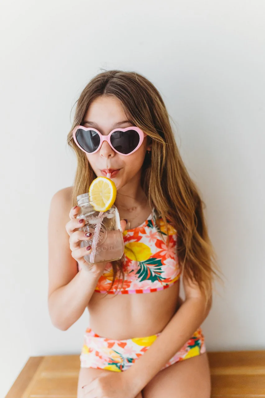 Two Piece Swimsuit | Luau Pink Hibiscus - Image 7