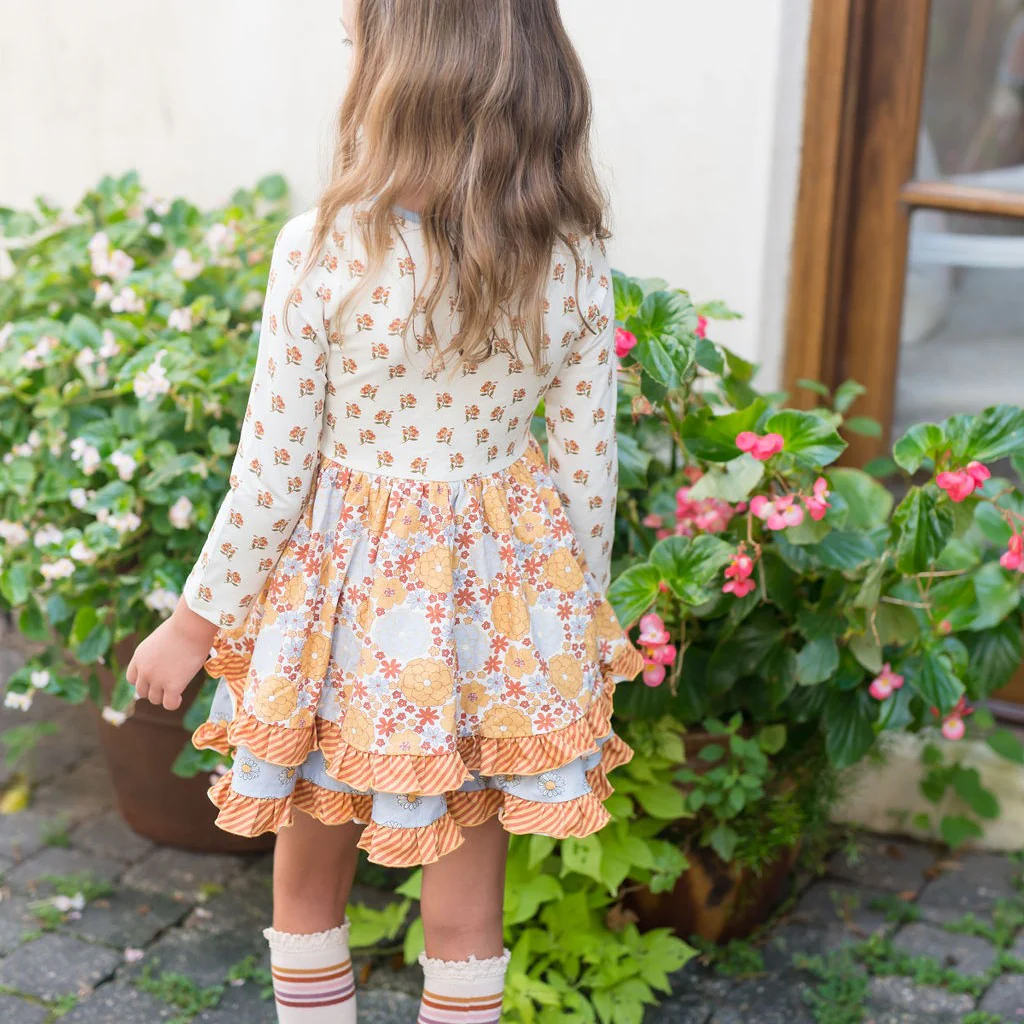 Double Ruffle Dress Garden Groovy Delights - Image 3