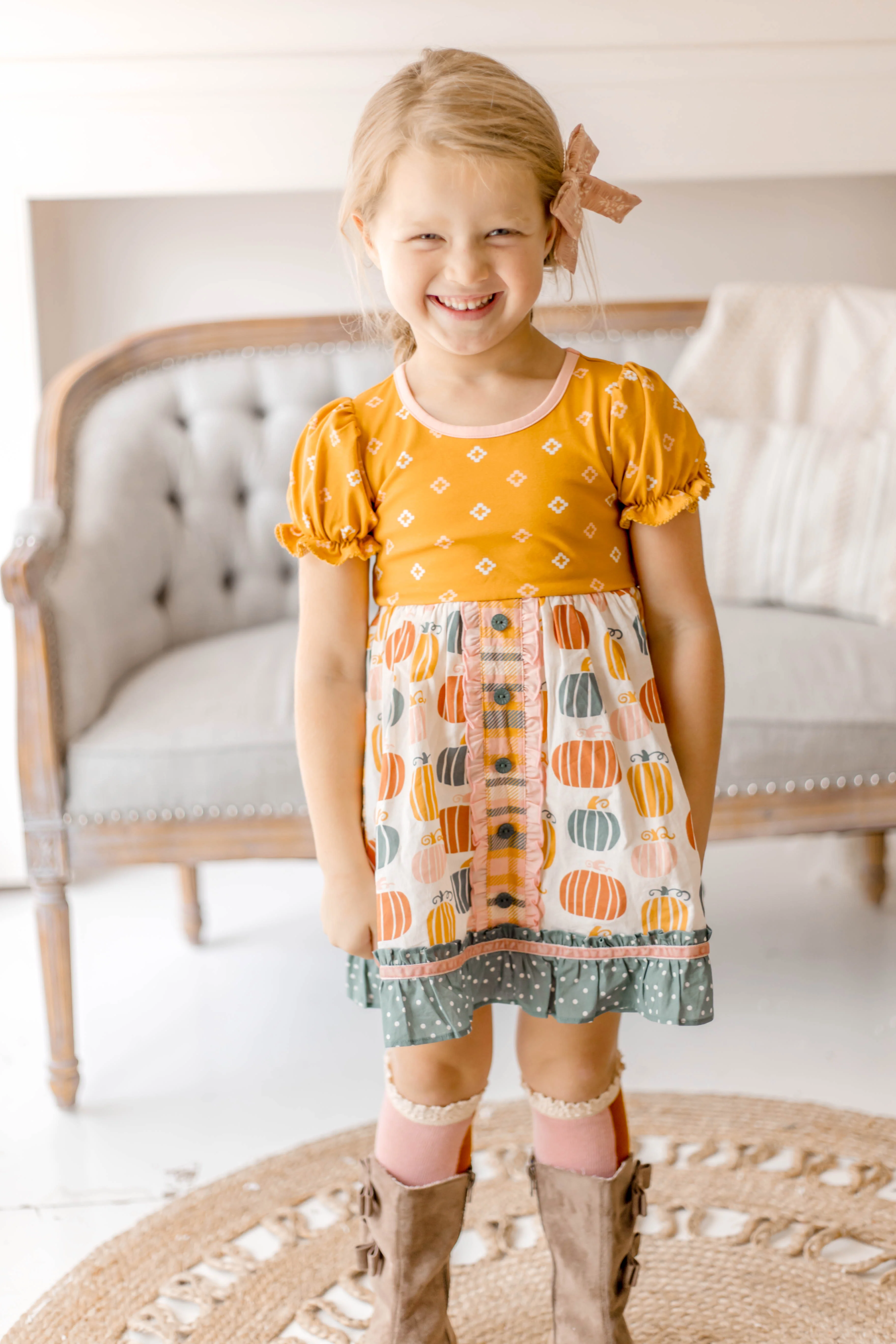 Little Pumpkin Jubilee Button Dress - Image 10