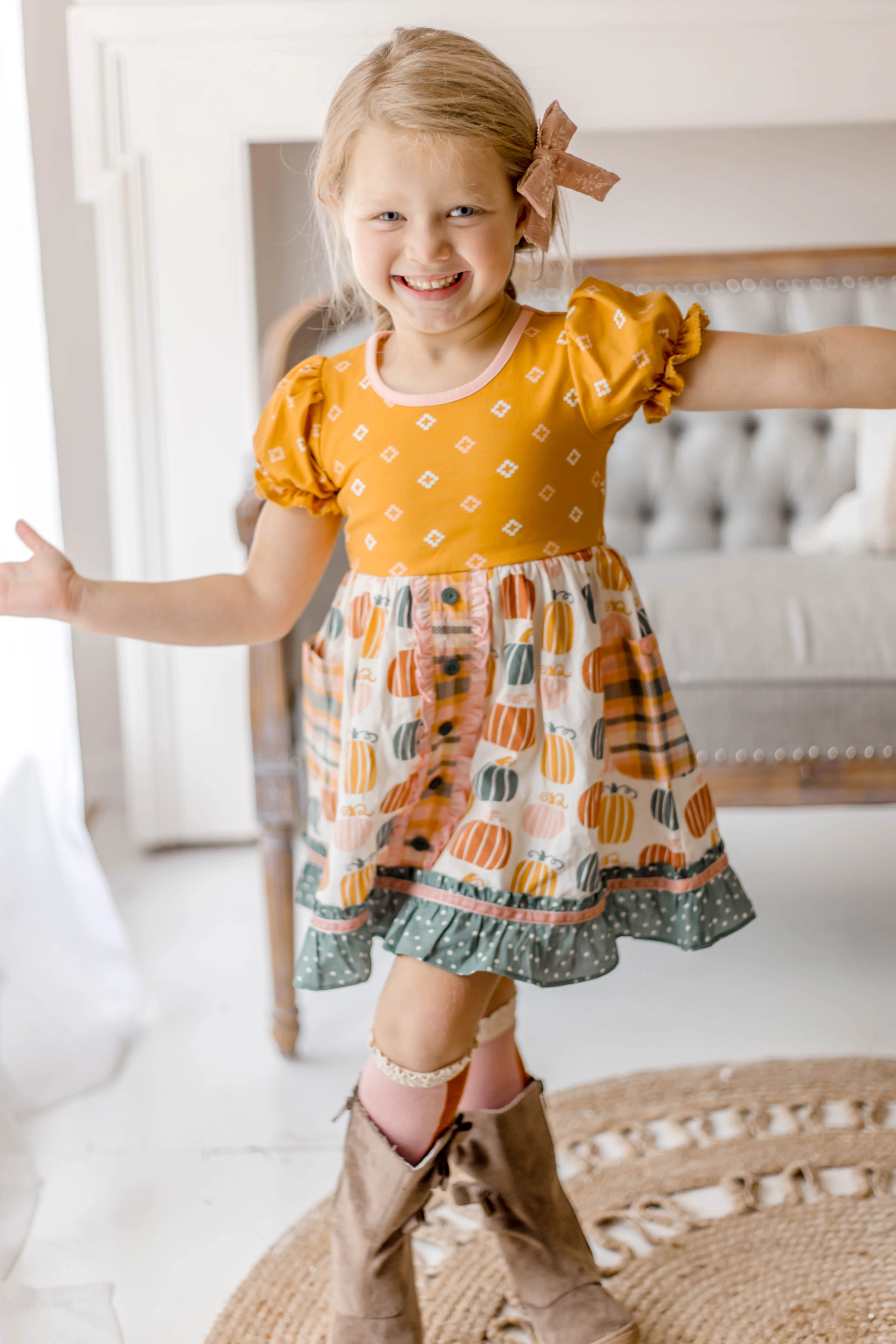 Little Pumpkin Jubilee Button Dress - Image 6