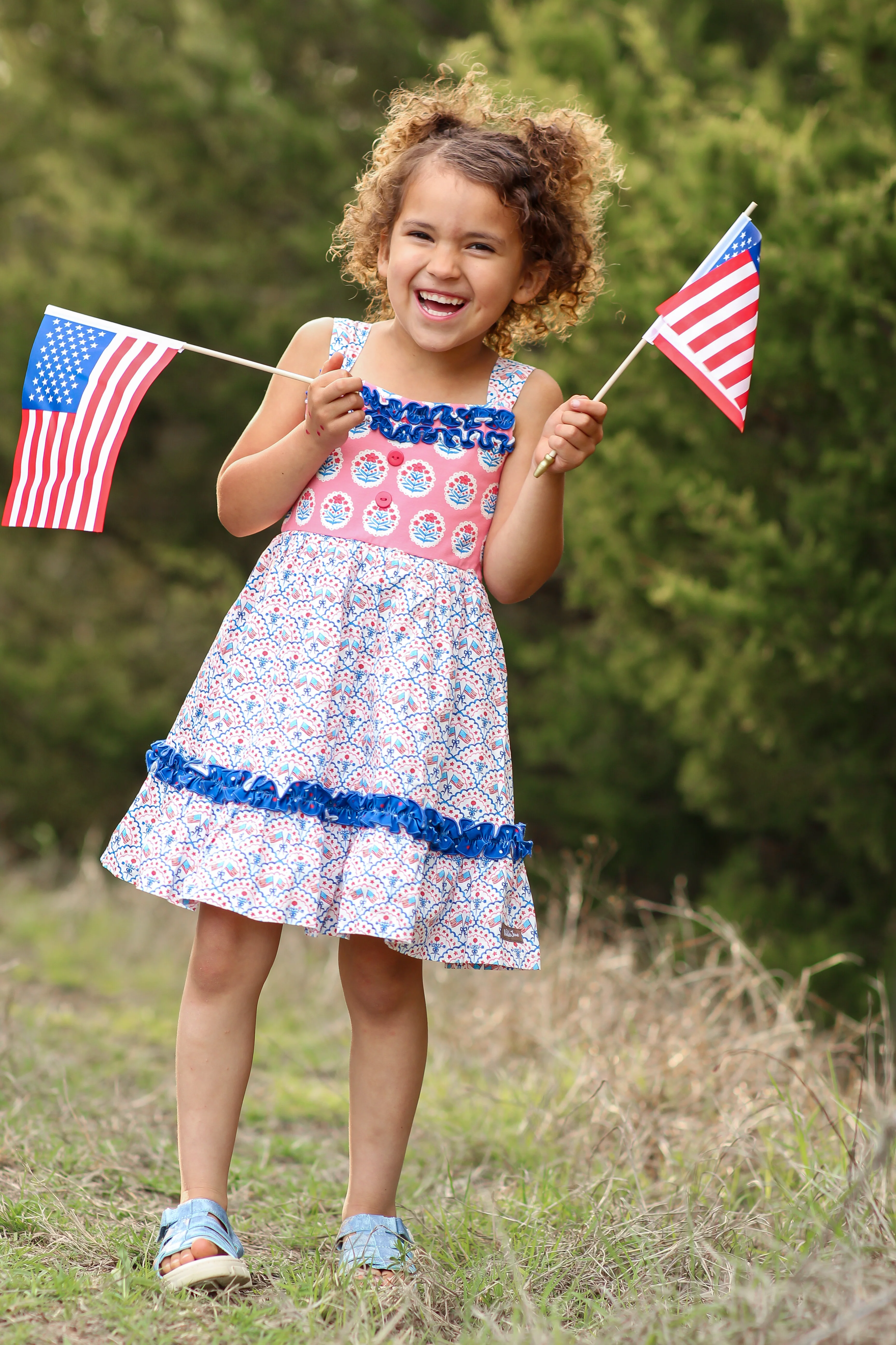 Once Upon A Flag Ruffle Dress - Image 4
