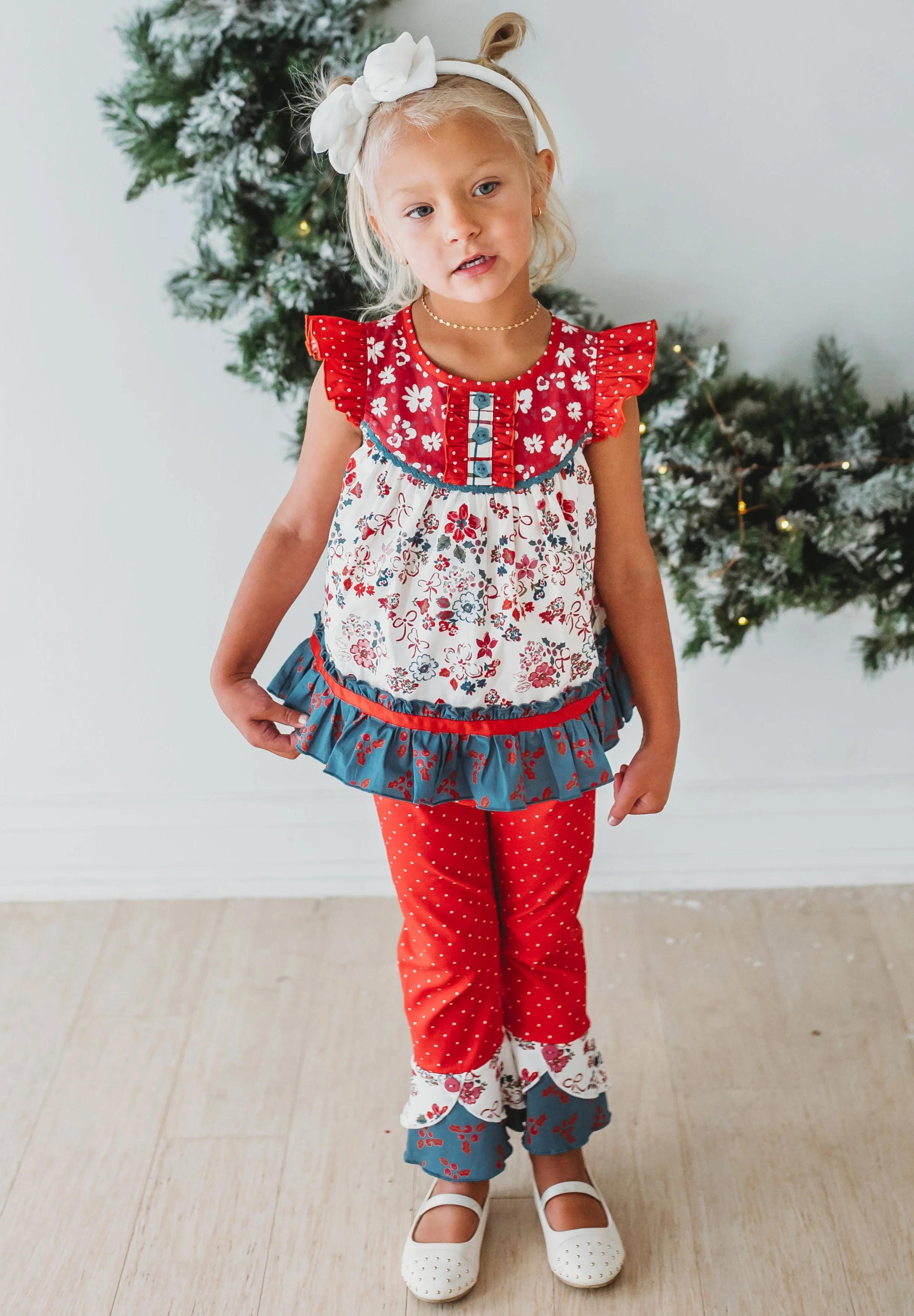 Poinsettia Parade Leggings - Image 4