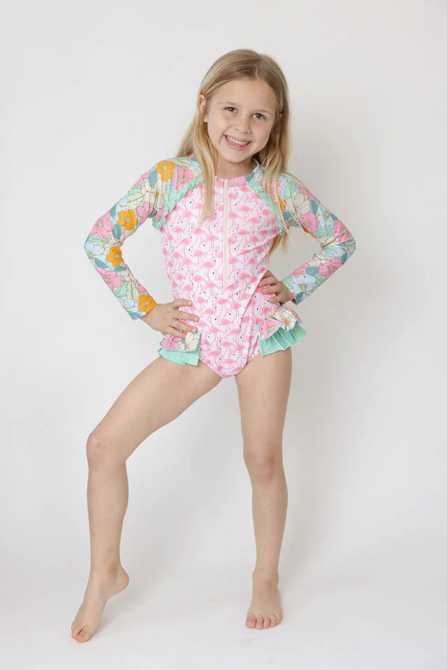 Rash Guard Swimsuit | Flamingo Fiesta (Pre-Order) - Image 4