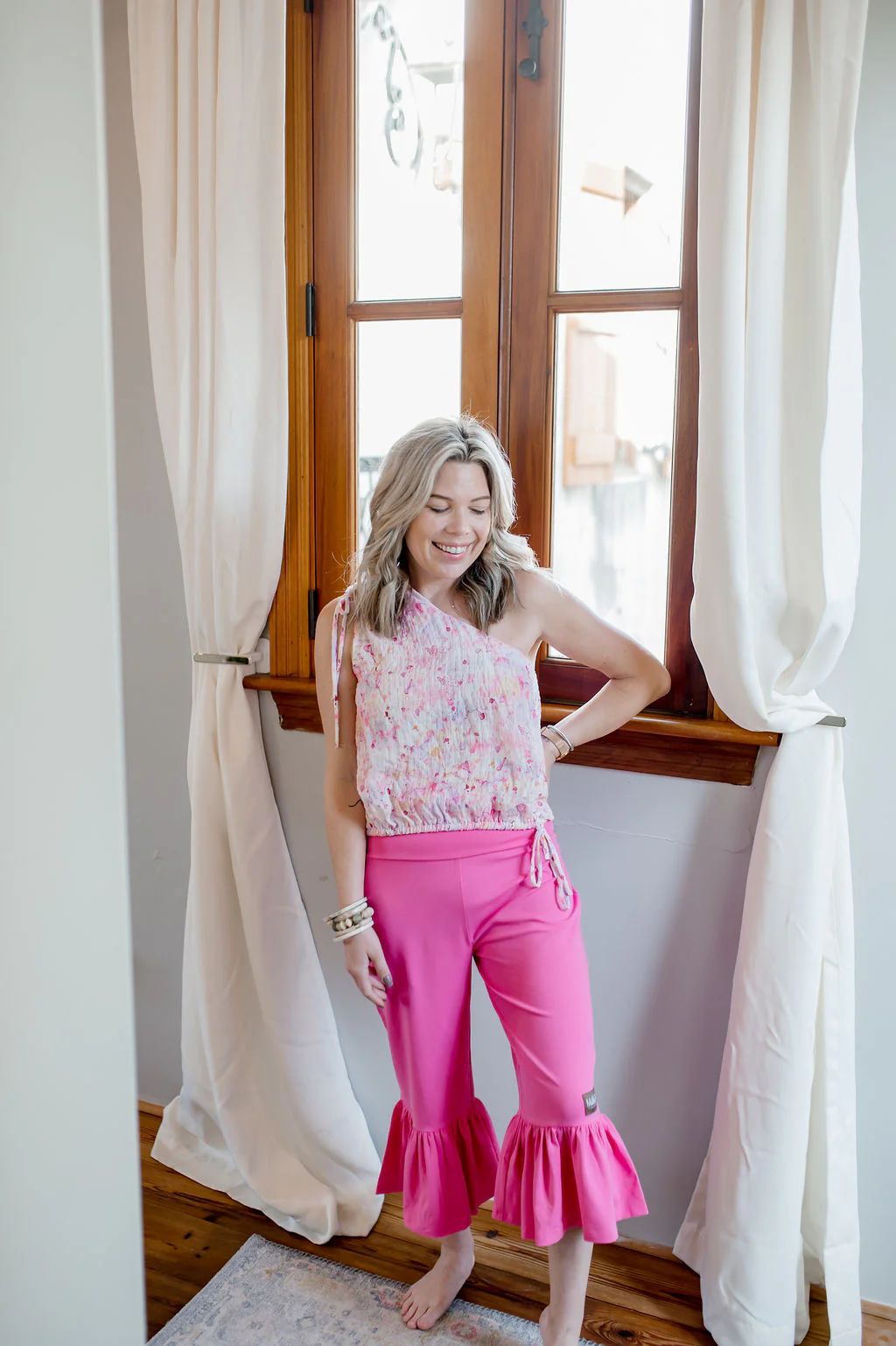 Women's Big Ruffles | Bold Barbie (Capri Length) - Image 3